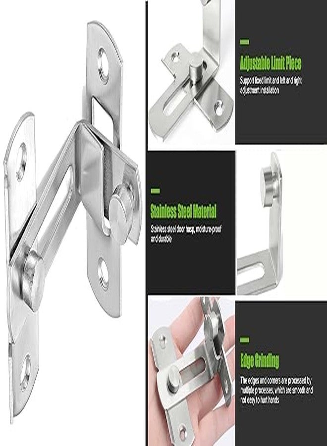 Palermo Stainless Steel Door Latch Lock - Heavy-Duty Slide Bolt for Home, Bathroom & Office Security Rust-Proof, Durable Design with Sleek Finish Safety Lock for Doors, Cabinets, Gates & More L Shape - Image 4